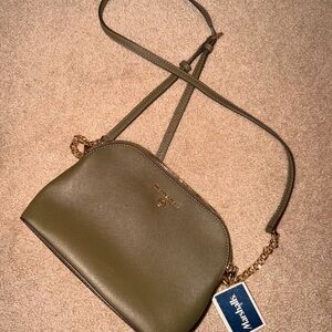 Michael Kors Sage Green Crossbody Bag with Gold Accents